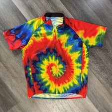 Primal Wear Cycling Men's Size XL Colorful Tie Dye Cycling Jersey picture
