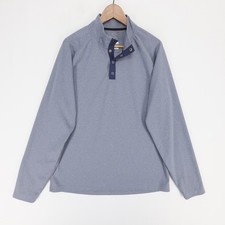 Swannies Weston Pullover Mens L Blue Heather Quarter Snap Performance Golf picture