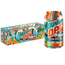 Mountain Dew Zero Sugar Baja Blast Cabo Citrus Soda, 12 fl oz Cans, 12 pack picture