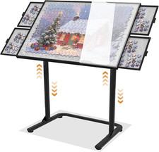 Puzzle Table with Drawers 1500Pcs with Adjustable Height & up Angles | Upgraded picture