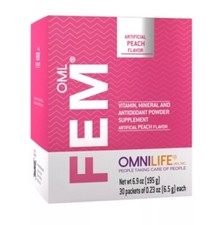 OML Fem | Omnilife | Sabor Durazno | Box w/30 sachets Peach Flavor picture