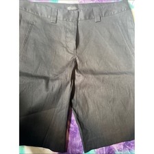 Tahari Womens Black Tailored Linen Blend Bermuda Shorts Size 8 picture