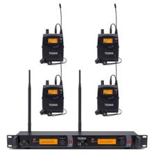 Wireless In Ear Monitor System 4 Receivers  Pro Audio UHF 2 channel Stage Studio picture