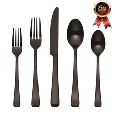 Harding 20-Piece Black Satin Stainless Steel Flatware Set (Service for 4 picture