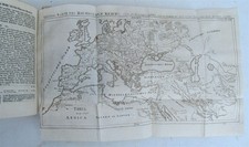1748 WORLD'S HISTORY antique ILLUSTRATED w/ MAP in German VELLUM BOUND picture
