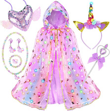 Princess Dress up for Girls,Unicorn Light up Princess Cape Set,Light picture