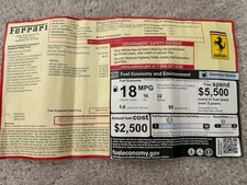 2019 Ferrari Portofino F164 Original Factory Window Sticker  ZFF89FPA6K0242371 picture