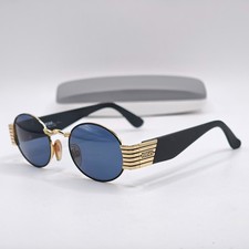 Vintage Versus Gianni Versace Sunglasses MOD F12 COL39M Blue Oval Steampunk Rare picture