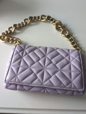 Zara Lavender Quilted Chain Shoulder Bag - Gold Chain picture