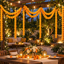 5Ft Marigold Garland for Decoration 5 Pack Artificial Marigold Flowers Garlands picture