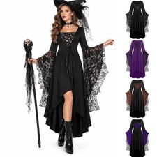 Sfascumop Women Witch Costume Gothic Dark Gray Small picture