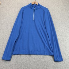 Lululemon Mens L Metal Vent Tech Half Zip Pullover Blue Long Sleeve Running picture