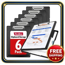 Clipboard with Storage 6 Pack 8.5 x 11 Black Plastic High Capacity picture