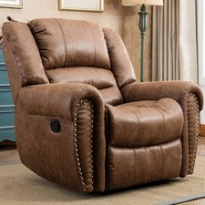 CANMOV Leather Recliner Chair, Classic and Traditional Manual Recliner Chair picture