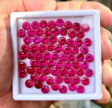 38 Ct Natural Red Ruby Round Cut 6 mm 50 Pcs Loose Gemstone Certified picture