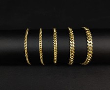 10k SOLID Yellow Gold 2mm - 7mm Miami Cuban Chain Bracelet Real picture
