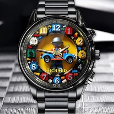 Personalized Playful Block Builder Watch - Bright Brick Accent & Construction St picture
