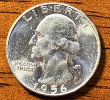 1956-P 25C Washington 90% Silver Quarter BU Uncirculated picture