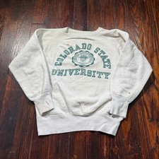 Vintage 50s Champion Sweatshirt Mens L Gray Colorado State University Runner Tag picture