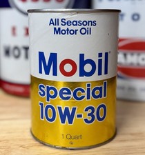 Vintage NOS Mobil All Seasons Special Motor Oil Can Quart FULL picture