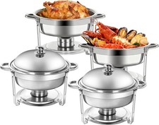 2/4/6/8 Pack Chafing Dishes Stainless Steel Round Chafing Dish for Parties picture