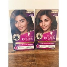 Schwarzkopf Keratin Root 4.0 Dark Brown Hair Color 10 Min LOT OF 2 picture