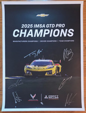 2025 IMSA GTD PRO Corvette Champion Poster Signed by All 6 Drivers picture