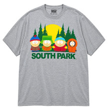 South Park Characters Big & Tall Heather Grey T-Shirt Cartoon Graphic Tee NEW picture