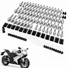 Motorcycle Spike Fairing Bolt Kit,(Silver) 160pcs M5 M6 Universal Windscreen ... picture