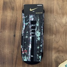 Nike LEBRON Digital Print EPIC Elite Basketball Crew Socks FLORAL Graffiti Men L picture