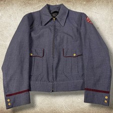 VTG 50s US Postal Service Letter Carrier Jacket Size 40L Blue 3 Star Pony Patch picture