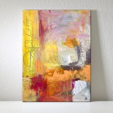 Modern Abstract Painting 12x16 Original Art Acrylic on Canvas Signed picture