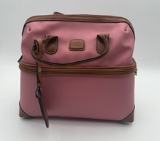 Bric's Tuscan Leather Pink Cosmetic Train Case Tote Luggage Twilight New W/ Tag picture