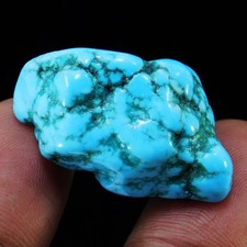Natural 63.60 Ct Certified Blue Turquoise Tumble Rough Loose Gemstone picture