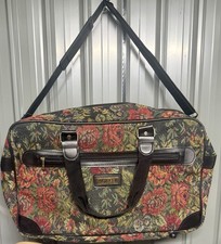 Vintage Protocol Floral Tapestry Duffle Bag Weekender Travel Luggage Rose Print picture