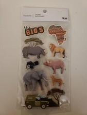 Recollections The Big 5 Africa Lion Elephant Rhinoceros Scrapbooking stickers picture