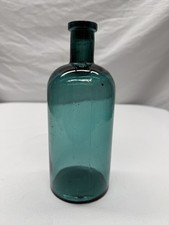 Antique 1890's Teal Cylinder Medicine Bottle  picture