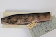 Vtg 1986 Ralph Marlin Walleye Fish Tie New In Box NOS with Clasp Gaff Novelty picture