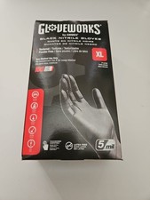 AMMEX Glove Works Nitrile Gloves, Black - XL (100 Pack). picture