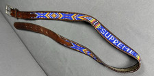 Vintage Supreme Aztec Beaded Leather Belt Blue SS12 2012 L/XL Mexico Rare BB picture