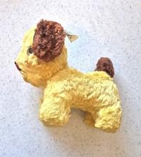 Vintage 1940's Gund PuppiGund Puppy Dog Plush 8” Yellow w/ Brown Ears w/Tag picture