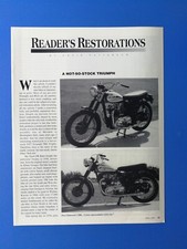 1957 Triumph TR6 Motorcycle - Original 3 Page Restoration Article picture
