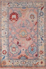 Pink/ Ivory Floral Oushak Oriental Area Rug 4'x6' Wool Hand-knotted Rug Carpet  picture
