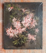 Antique 19th C. American Impressionist Floral Study of Azalea, Signed Minet picture