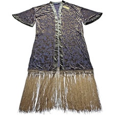 Disturbia Sienna Purple Devore Fringe Kimono Velvet Burnout Duster Festival picture