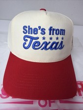State Fair of Texas She’s From Texas Unisex Hat Ivory Red Snapback Big Tex NEW picture