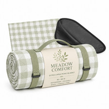 Meadow Comfort Extra-Large Outdoor Picnic Blanket – 80 × 80-Inch Waterproof Fold picture