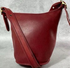 COACH Vintage 9953 Helen's Legacy Bucket Shoulder Bag Red Glove Tanned Leather picture