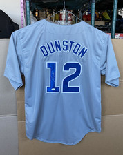 Shawn Dunston #12 Chicago Cubs Signed Baseball Jersey Men's XL with JSA COA picture
