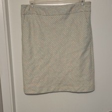 Merona Multicolor Tweed Herringbone Pencil Knee Skirt Lined Zip Regular 14 Women picture
